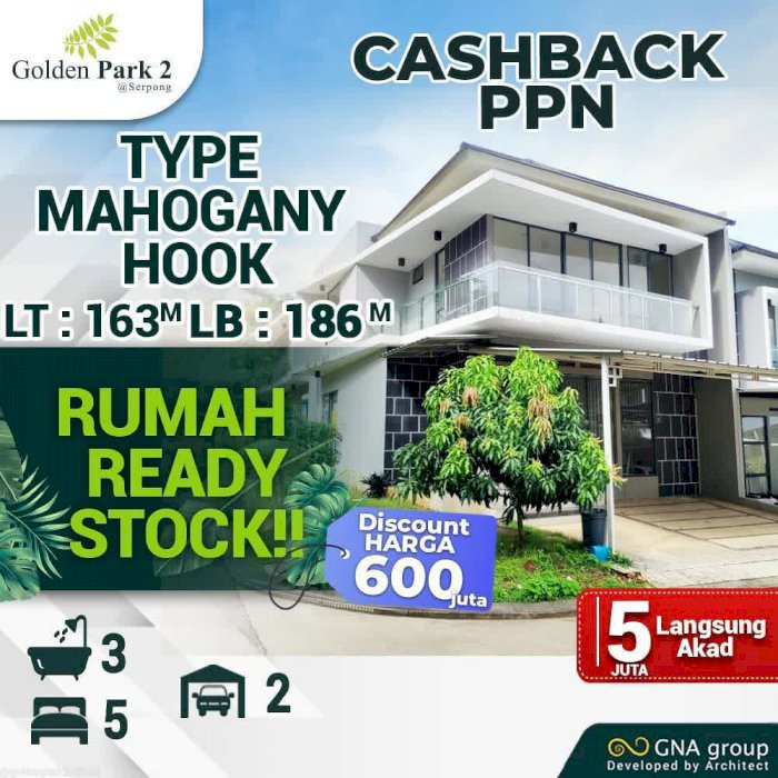 Dijual Hunian Nyaman Dan Asri Golden Park2 BSD IDRumah