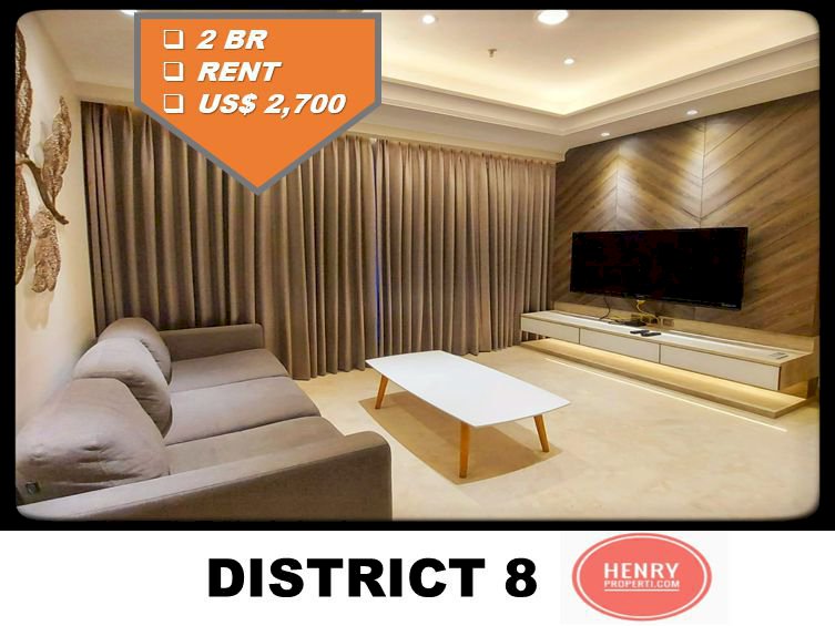 District 8 SCBD Sudirman For Rent 2+1BR High Fl Full Furnish City View