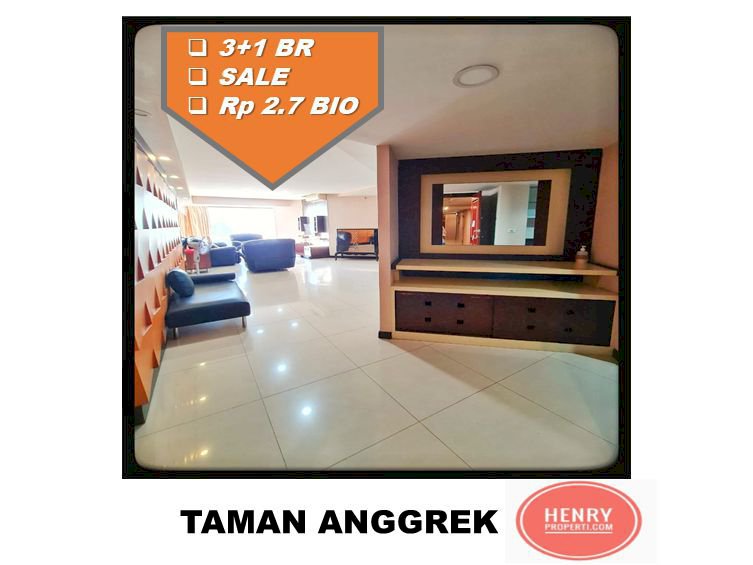 Taman Anggrek Condominium Dijual 3+1BR Full Renov dan Full Furnish