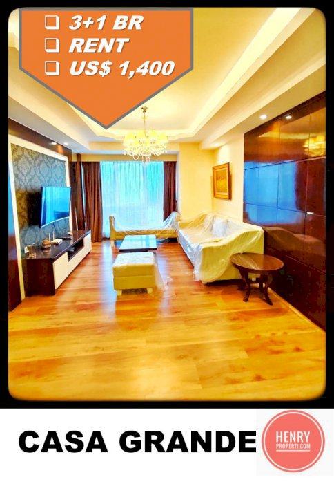 Casa Grande For Rent 3+1BR Full Furnish and Renov High Floor City View