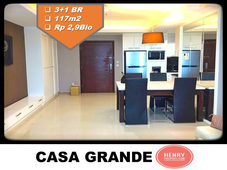 Casa Grande Dijual Cepat 3+1BR Full Furnish Mid Floor City View