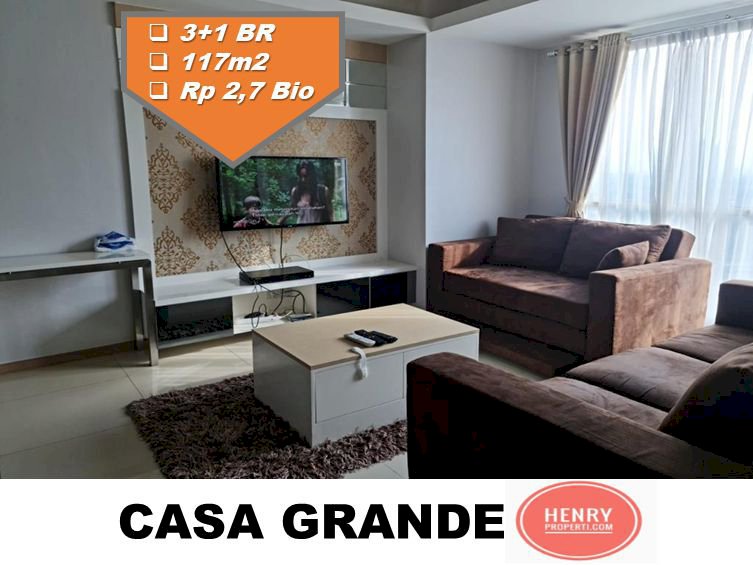 Casa Grande Dijual Cepat Harga Termurah 3+1BR Furnish Mid Fl City View