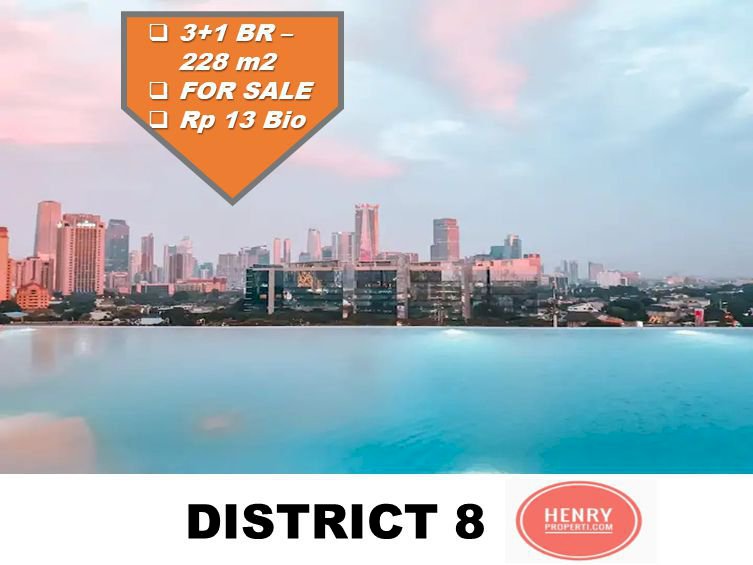 District 8 SCBD Sudirman Dijual Cepat 3+1BR Low Floor Furnish City View
