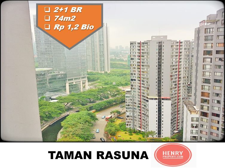 Taman Rasuna Dijual Cepat Dibawah NJOP unit 2+1BR Lantai Tinggi Furnis