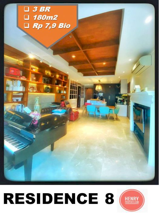 Residence 8 Senopati Dijual Cepat 3 dan 1 BR Full Furnish Private Lift