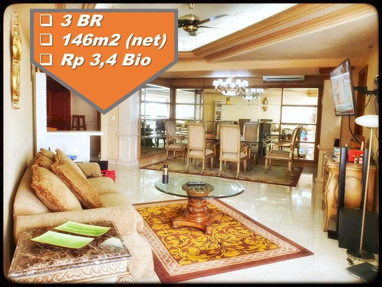 Dijual Cepat Unit 3+1BR Full Renov + Full Furnish Best City View