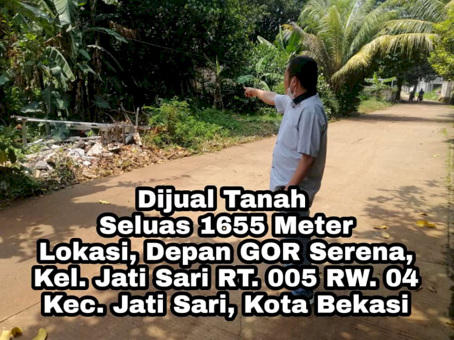 Tanah Dijual 1655 M persegi Cocok untuk Perumahan