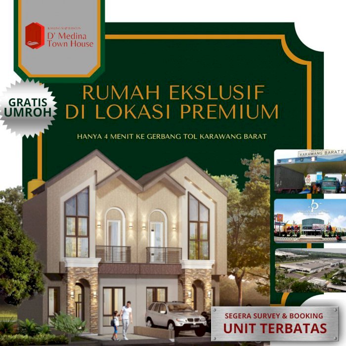 Rumah premium di jual dekat dengan pintu tol Karawang barat
