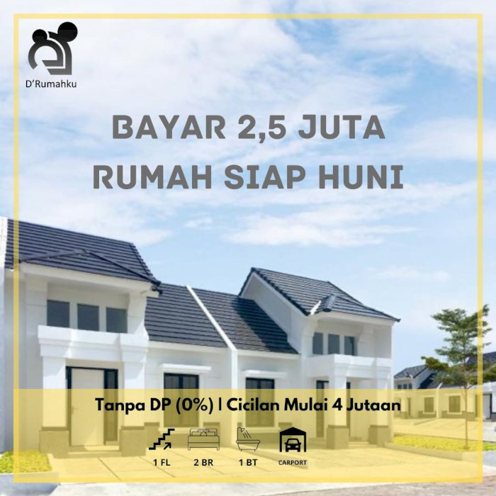 Cukup Bayar 2,5 juta Langsung Akad, Tanpa DP & Gratis Biaya KPR