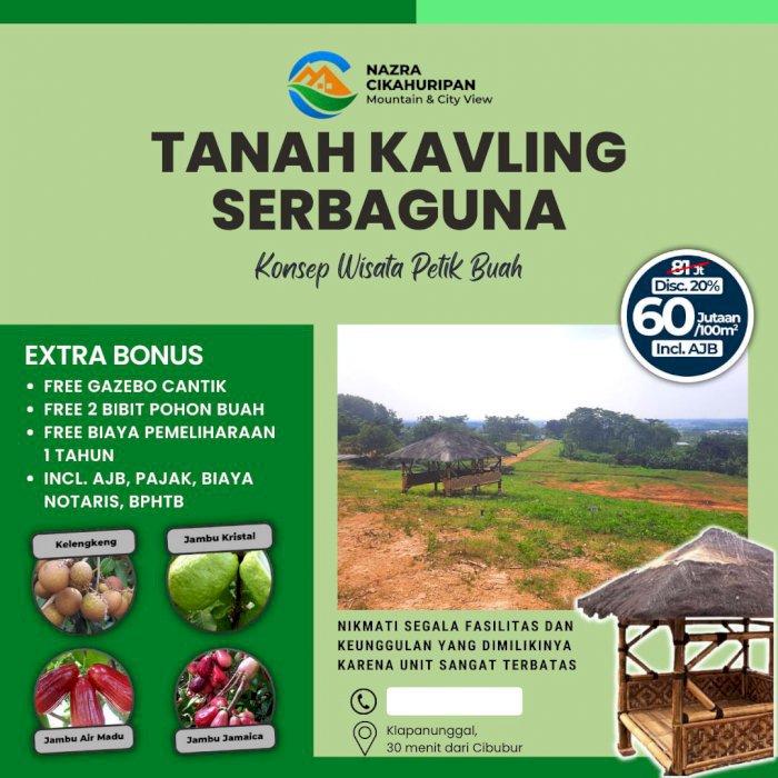 Tanah Kavling Murah 30 Menit Dari Tol Jatikarya