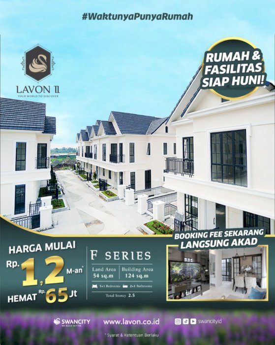 Lavon 2 Rumah Ready promo DP 0% stock terbatas