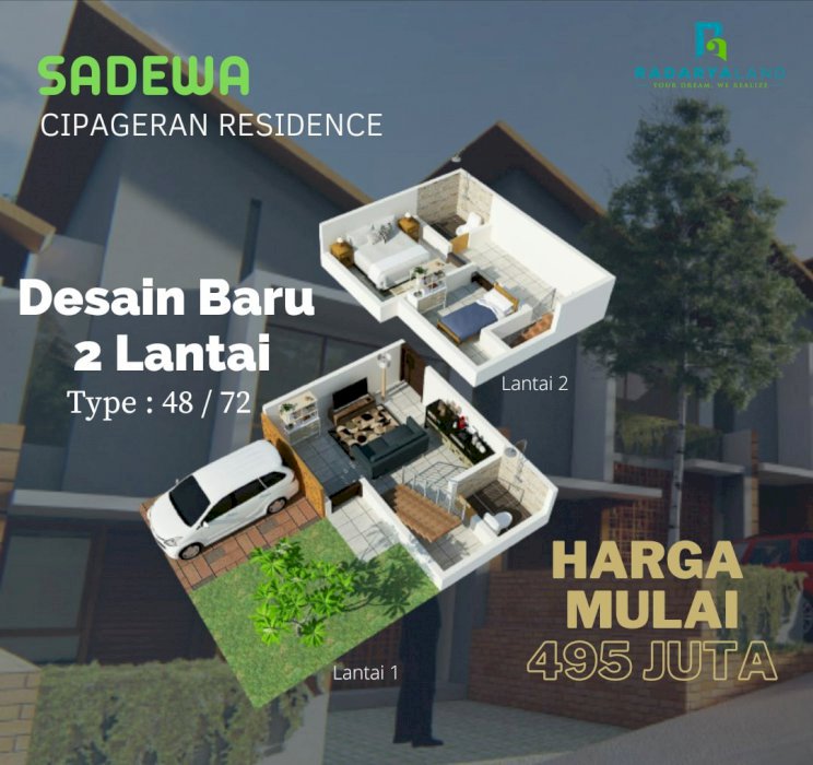 RUMAH 2 LANTAI SIAP BANGUN HARGA MURAH