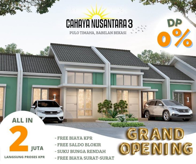Rumah Modern di Bekasi Hanya 300 Jutaan, DP 0%