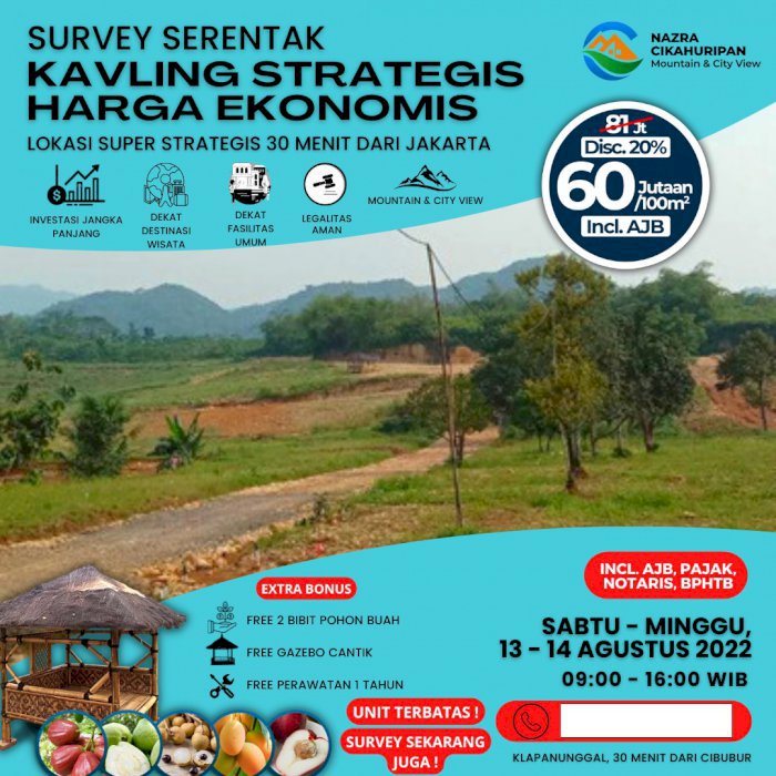 Dijual Tanah murah di Bogor