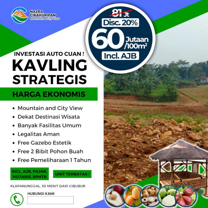 Promo kemerdekaan Tanah Kavling harga ekonomis