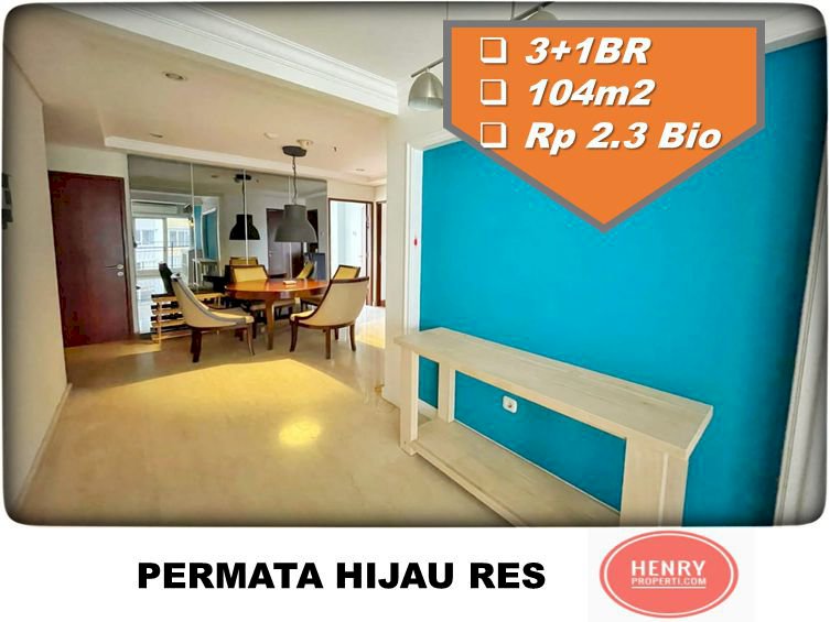 Dijual Cepat Harga Termurah Unit 3+1BR Permata Hijau Residence
