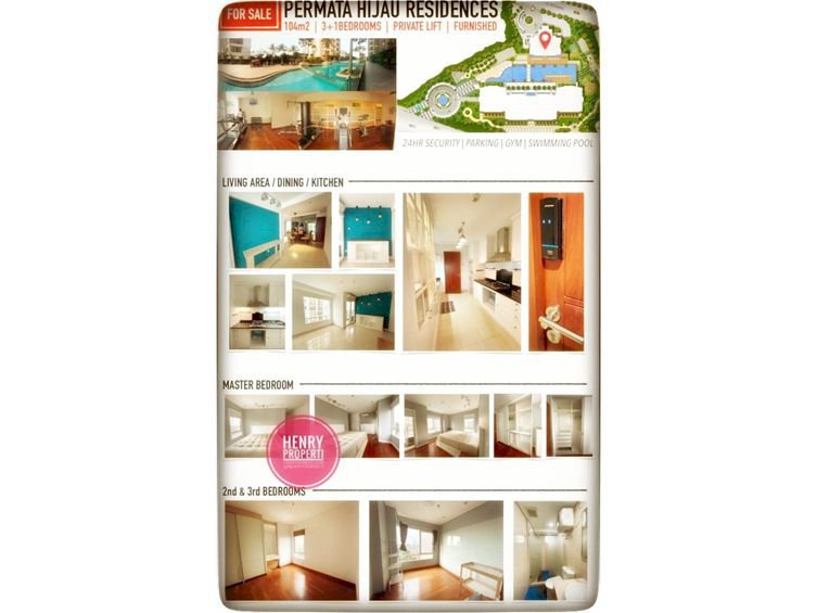 Dijual Cepat Harga Termurah Unit 3+1BR Permata Hijau Residence