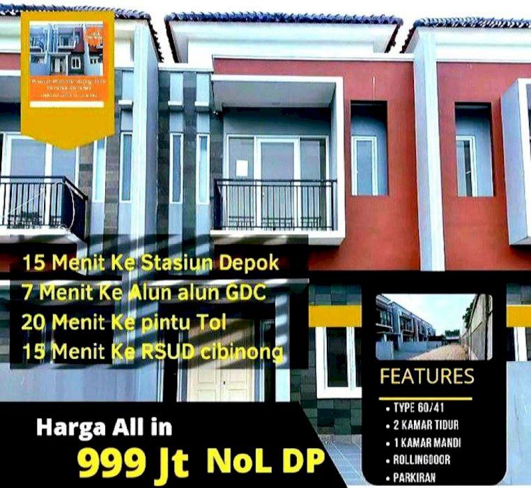 siap huni rumah dua lantai pingir jalan