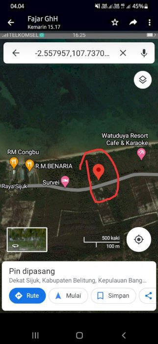 Tanah untuk hotel, villa dan arena rekreasi Belitung