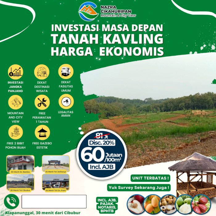 Tanah Kavling murah di Bogor