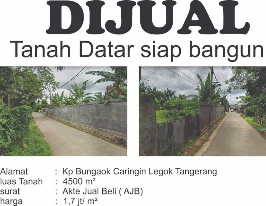 DI JUAL TANAH DATAR COCOK UNTUK INVES ATAU BUAT GEDUNG