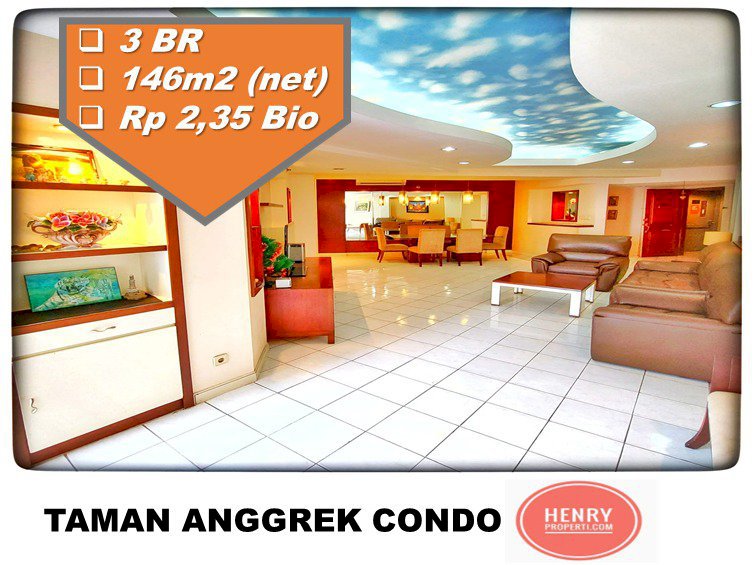 Taman Anggrek Condominium DIJUAL CEPAT HARGA TERMURAH 3+1BR Furnish