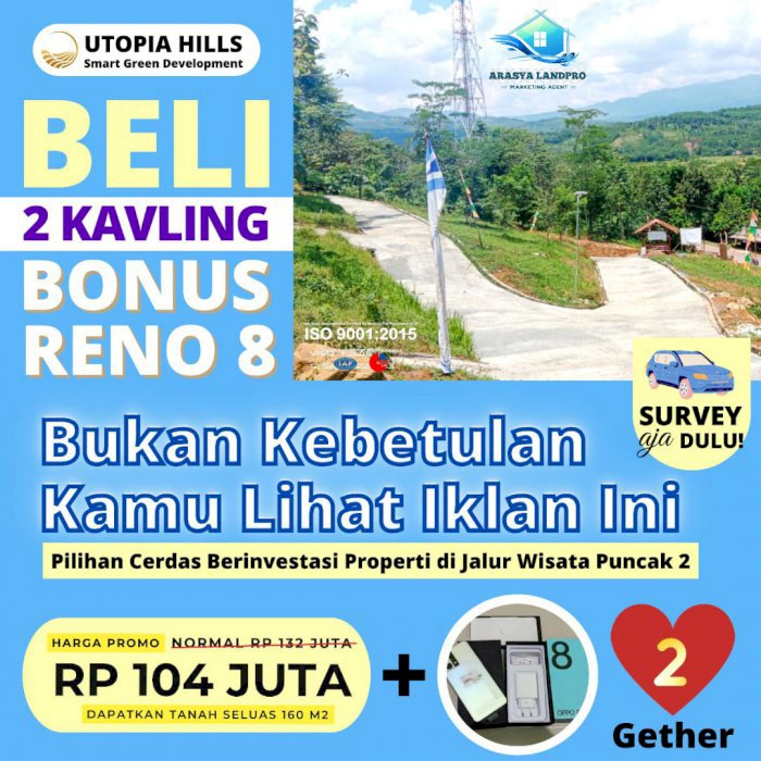 Kavling Murah Strategis Jl Raya Puncak 2 View Pegunungan Super Indah