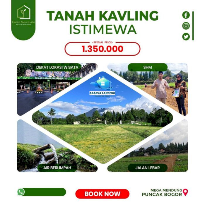 Jual Murah Kavling Villa Wisata di Puncak Bogor