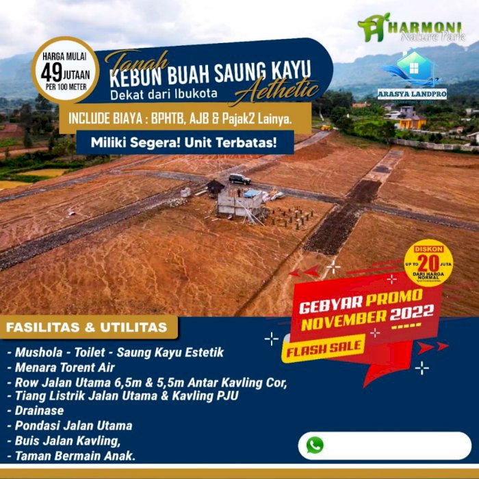 Tanah Kavling Villa Murah View Indah di Puncak 2  Cocok utk Investasi