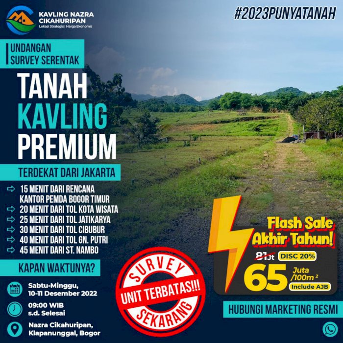 Tanah Murah Legalitas Aman Dekat Cibubur
