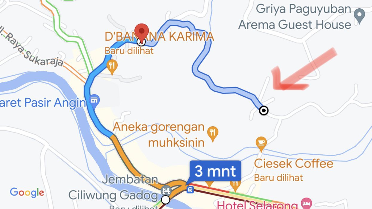 Tanah di Gadog- Pasir Angin, Megamendung - cocok vila