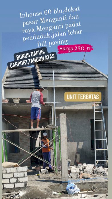 Rumah murah dekat pasar Menganti Gresik dekat jalan raya