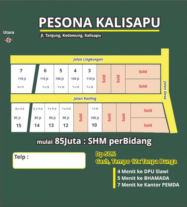 Kavling siap bangun dislawi