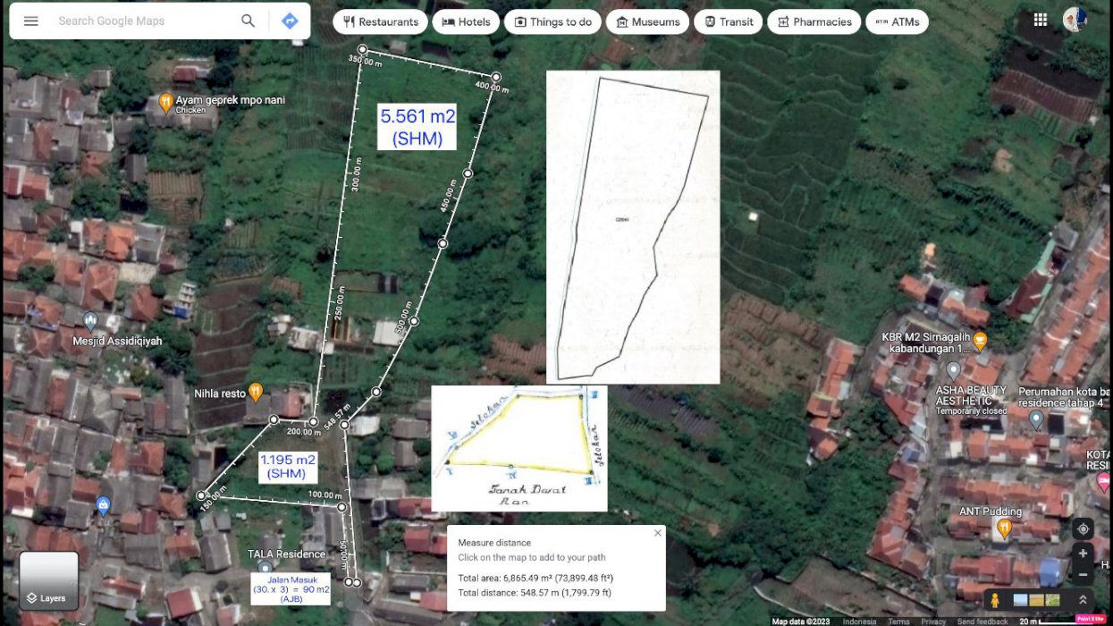 Dijual Tanah View Gunung Salak (Selatan) & View Kota Bogor (Utara)
