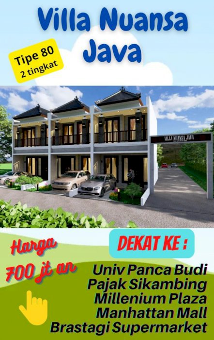 Rumah cantik murah 2 Lantai, Panca Budi, plaza mellinium