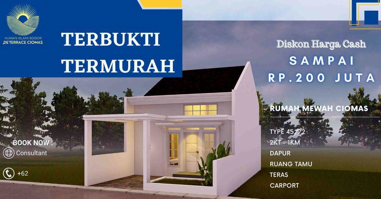 RUMAH SIAP HUNI BOGOR CIOMAS PROMO DISCOUNT HINGGA 200JT