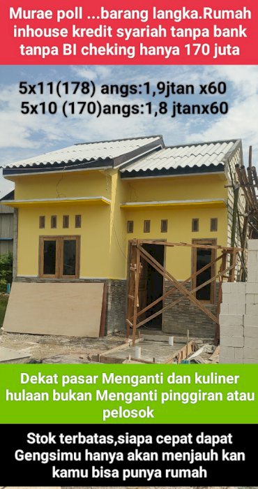 Rumah murah tanpa BI cheking langsung ACC di Menganti