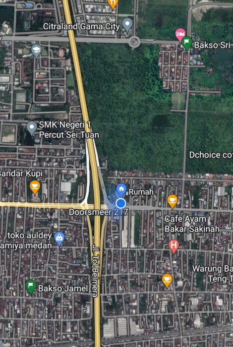 Tanah 14x113.5 di jalan letda sujono dekat pintu tol bandar selamat