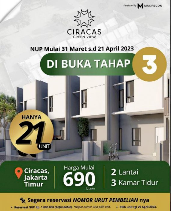 Hunian Exclusive di Ciracas, Jakarta Timur