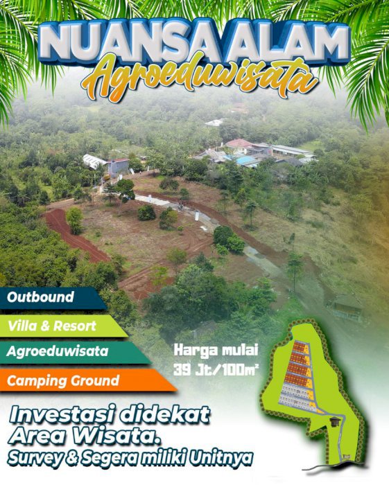 DIJUAL TANAH KAVLING DI AREA WISATA DEKAT JALAN PROVINSI AMAN MURAH