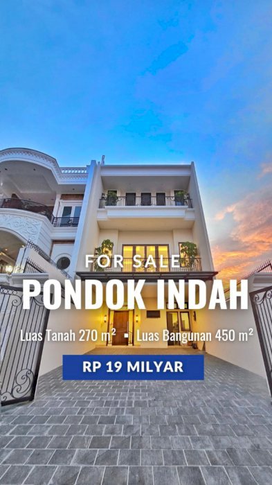 DI JUAL RUMAH MEWAH 3 LANTAI PONDOK INDAH JAKARTA SELATAN