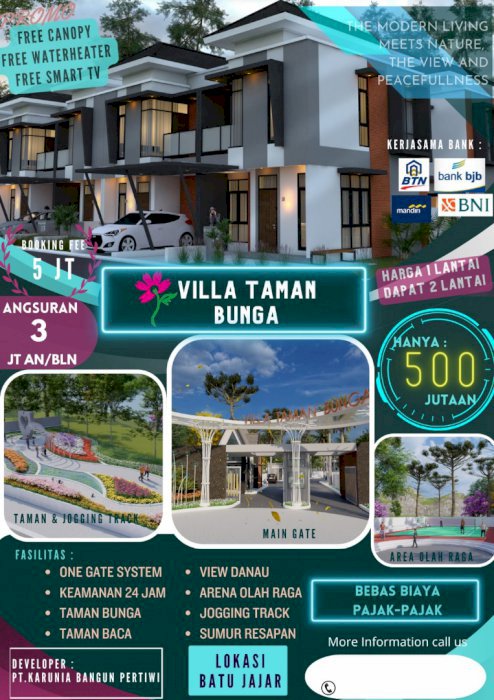 RUMAH SIAP HUNI DI PERUMAHAN VILLA TAMAN BUNGA