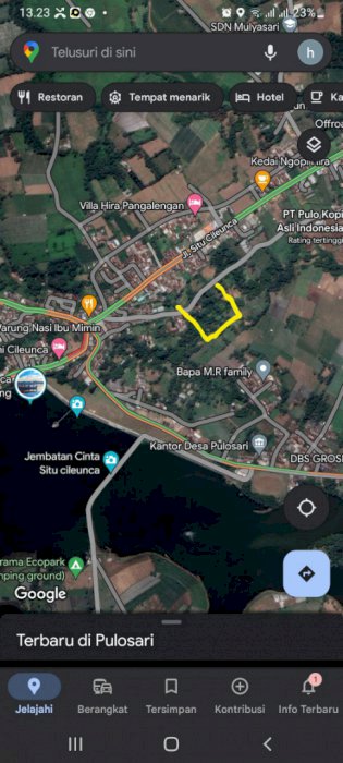 Jual tanah luas 475 tumbak