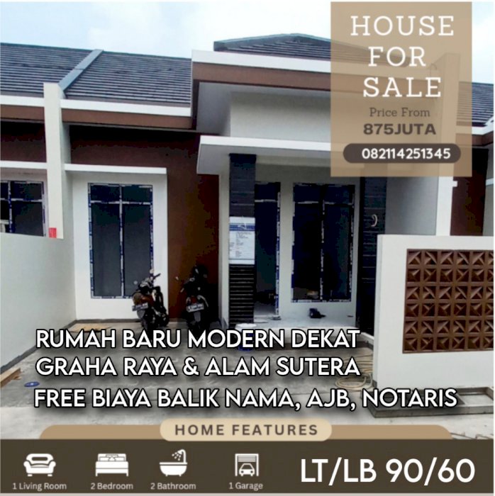 Rumah Baru Dan Modern Di Pondok Serut Paku Jaya Luas 94