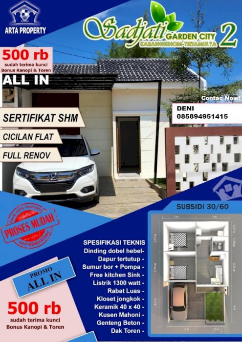 Rumah Subsidi Karawang, Purwasari, Tirtamulya, Cikampek