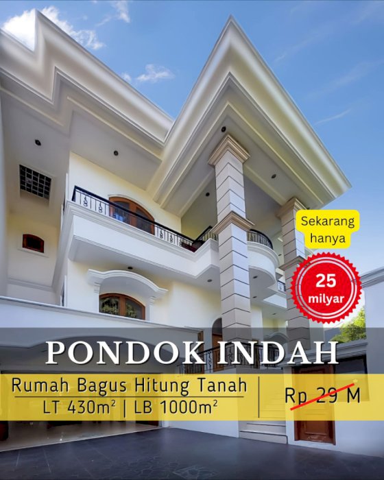 RUMAH MEWAH BARU RENOVASI SIAP HUNI DI PONDOK INDAH JAKARTA SELATAN