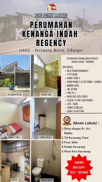 Take over rumah pribadi harga masih bisa nego..