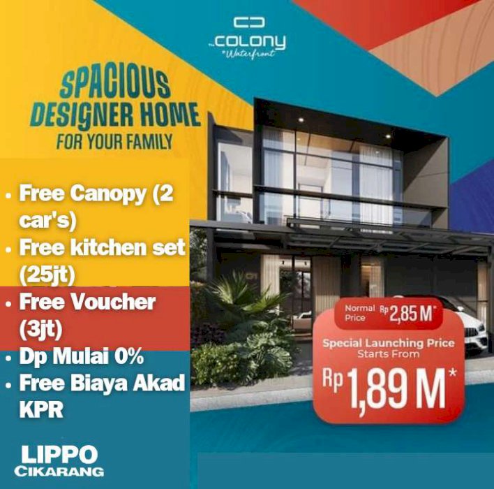 Rumah Mewah Lippo Cikarang The Colony Waterfront Harga Terjangkau 0 Dp