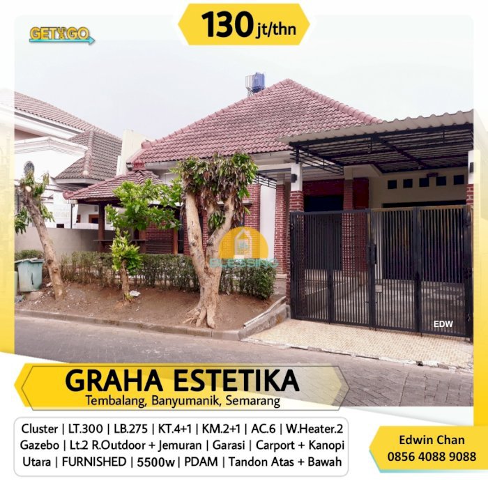 DISEWA Rumah Furnished Cluster Graha Estetika Tembalang Semarang Undip