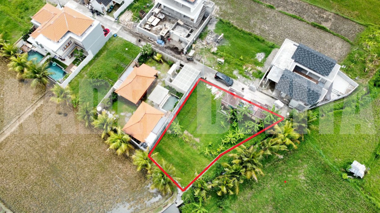 dijual tanah sayan ubud view sawah lingkungan villa
